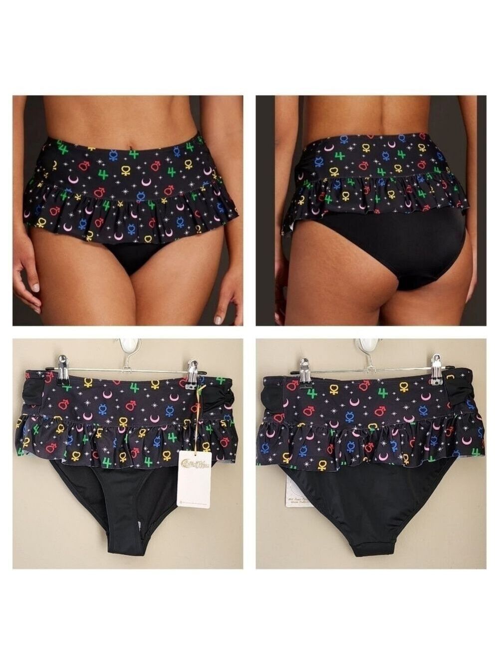 Sailor Moon Luna Swim Bottoms New #1624